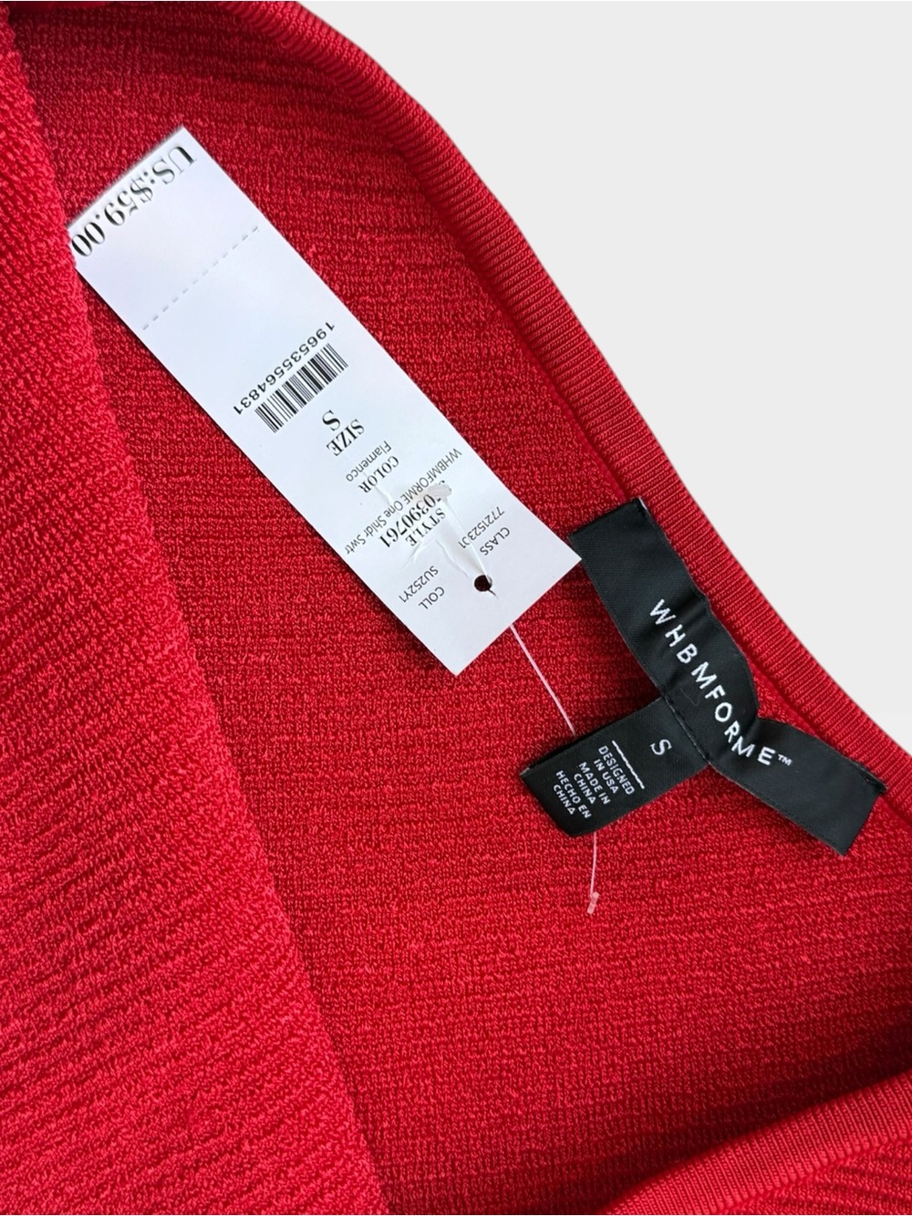 One-Shoulder Ribbed Tank Dress - Red - Picture 2 of 4